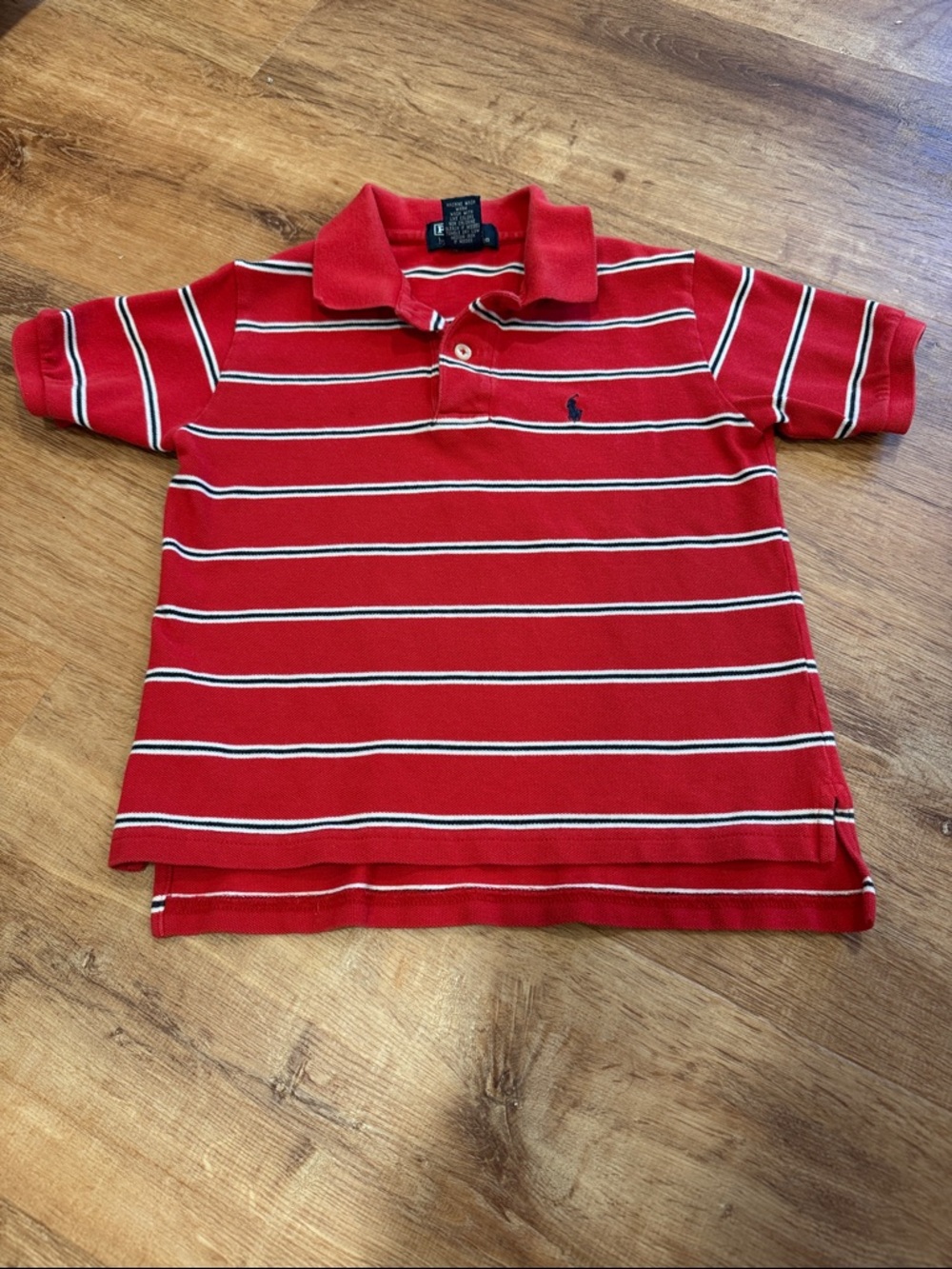 Boys Ralph Lauren Red Polo with White & Navy Stripes size 5